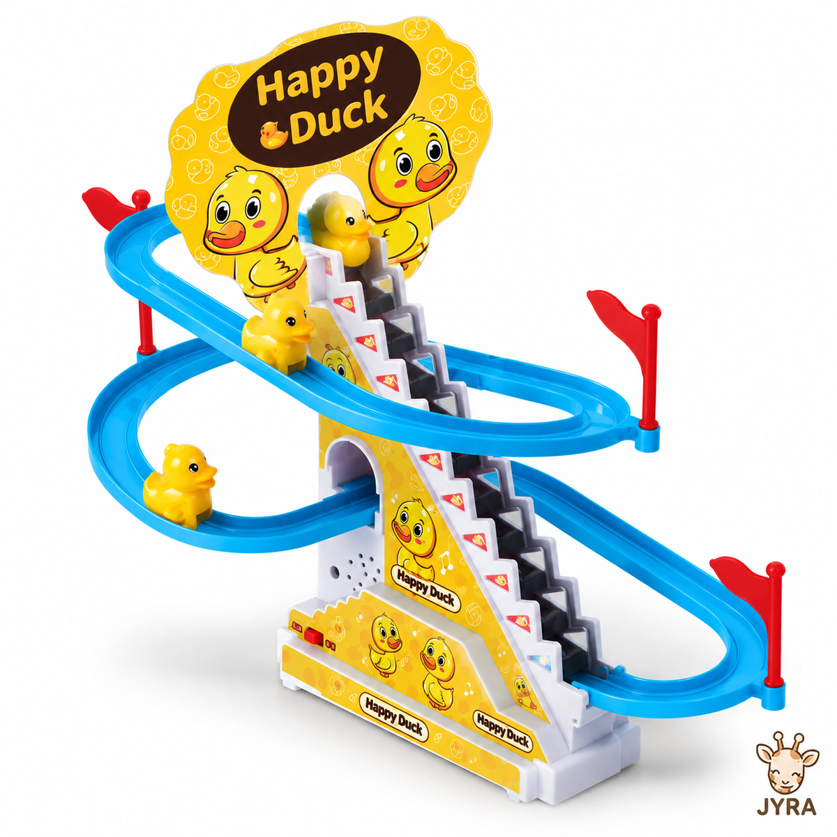 Pato Feliz Juguete de Patitos con Escalera y Pista
