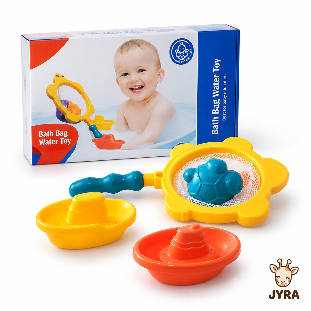 Set Juguetes de Baño para Bebé con Red y Botes