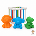 Cubo Sensorial Montessori con Elásticos y Animales