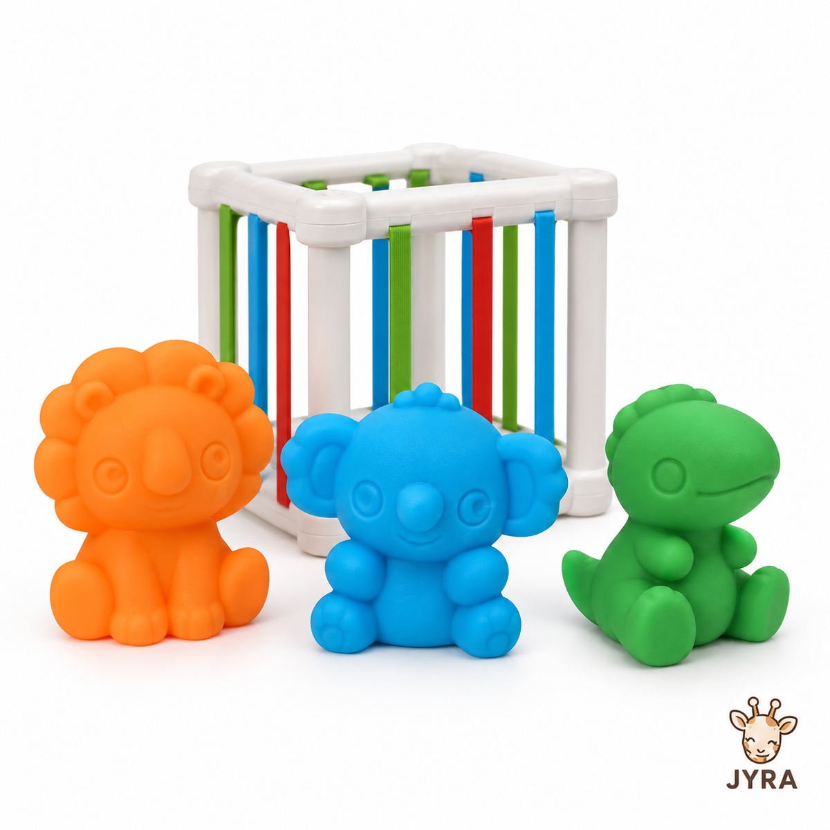 Cubo Sensorial Montessori con Elásticos y Animales