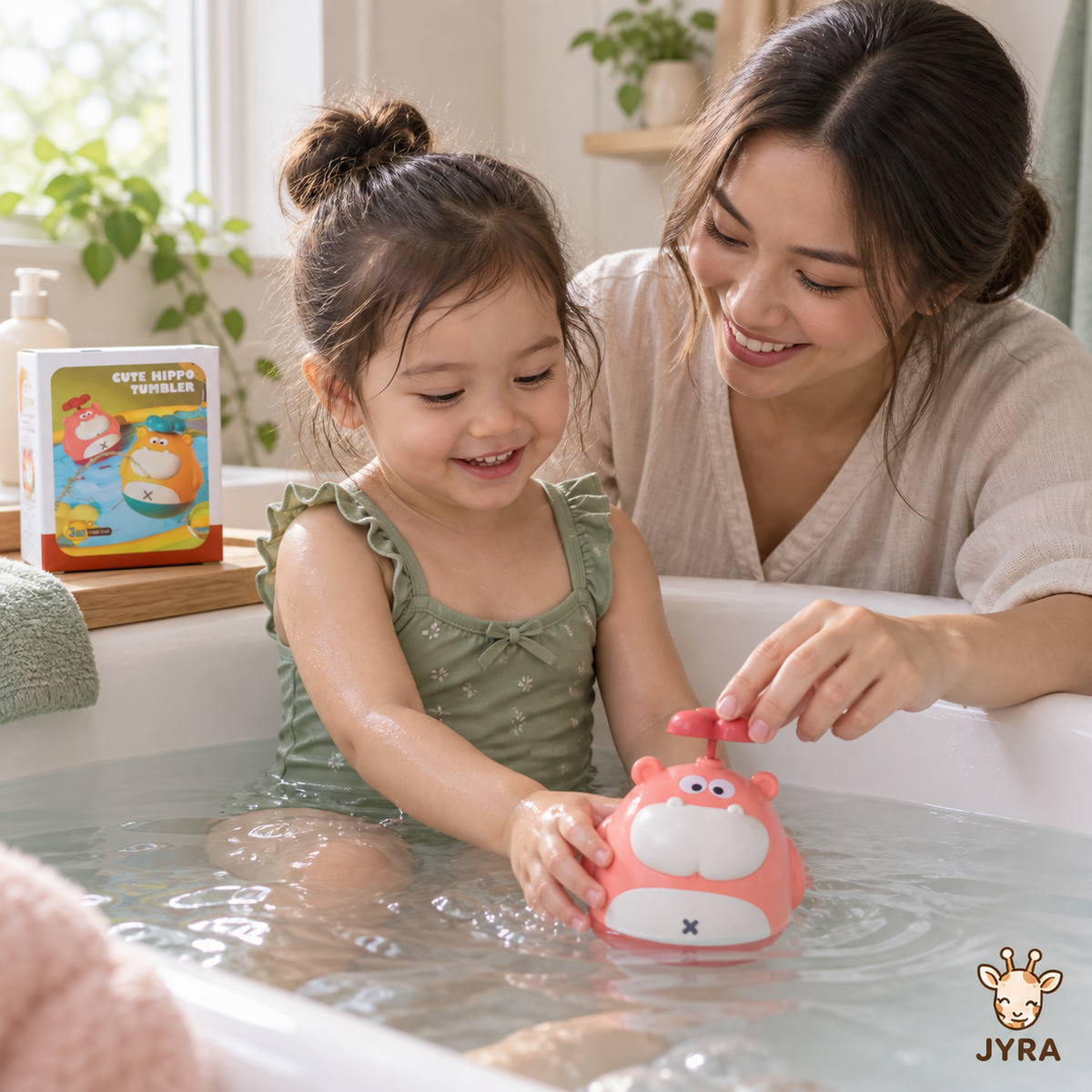 Juguete de Baño Hipopótamo Lanza Agua para Bebé