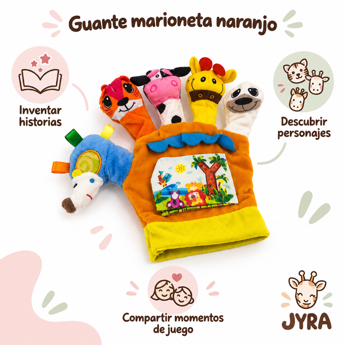Guante Marioneta de Animales Naranjo