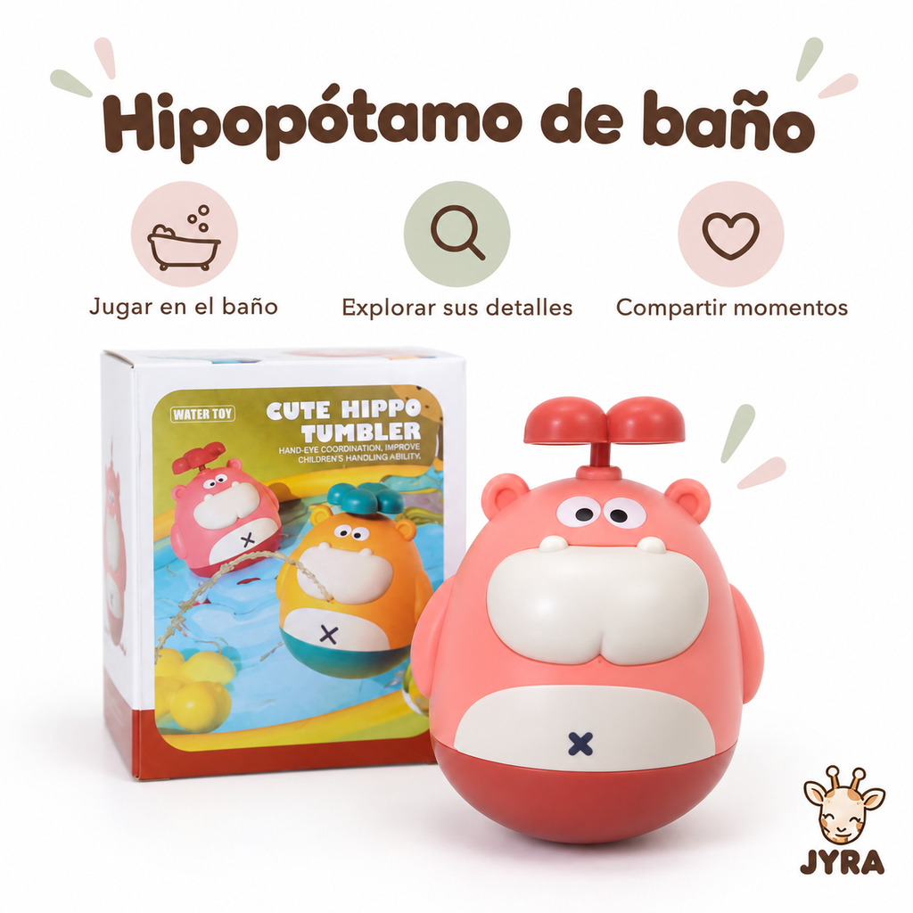 Juguete de Baño Hipopótamo Lanza Agua para Bebé