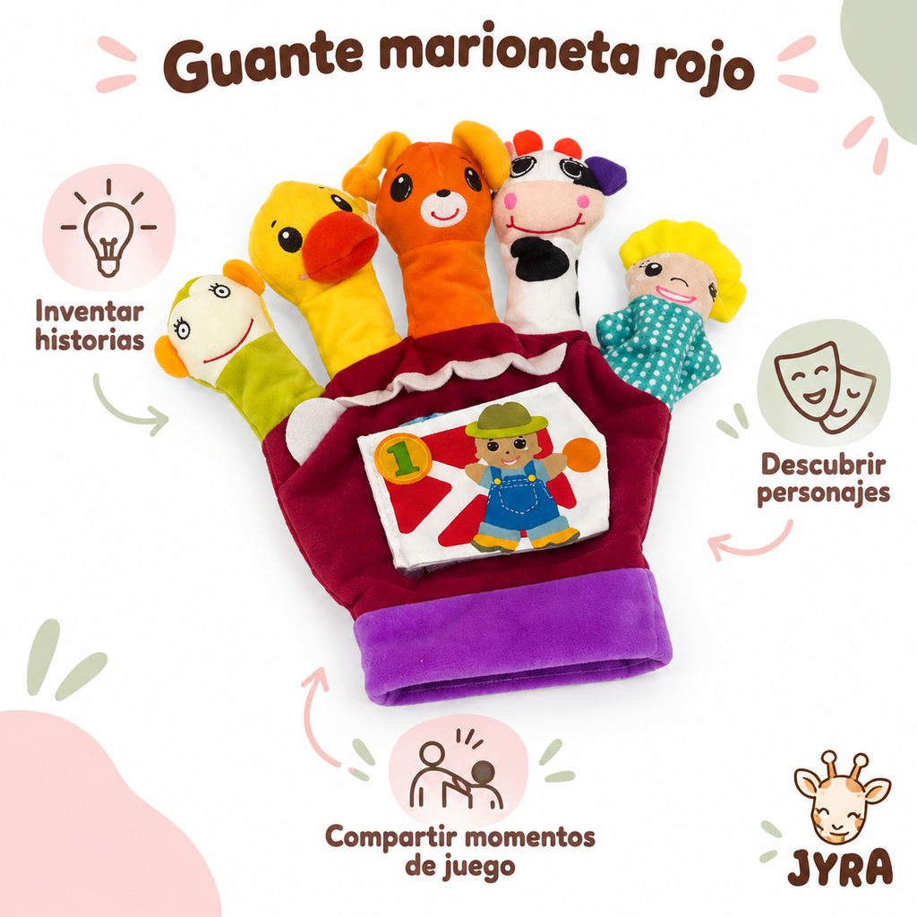 Guante Marioneta de Animales Rojo