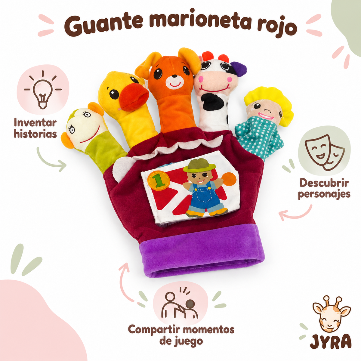 Guante Marioneta de Animales Rojo