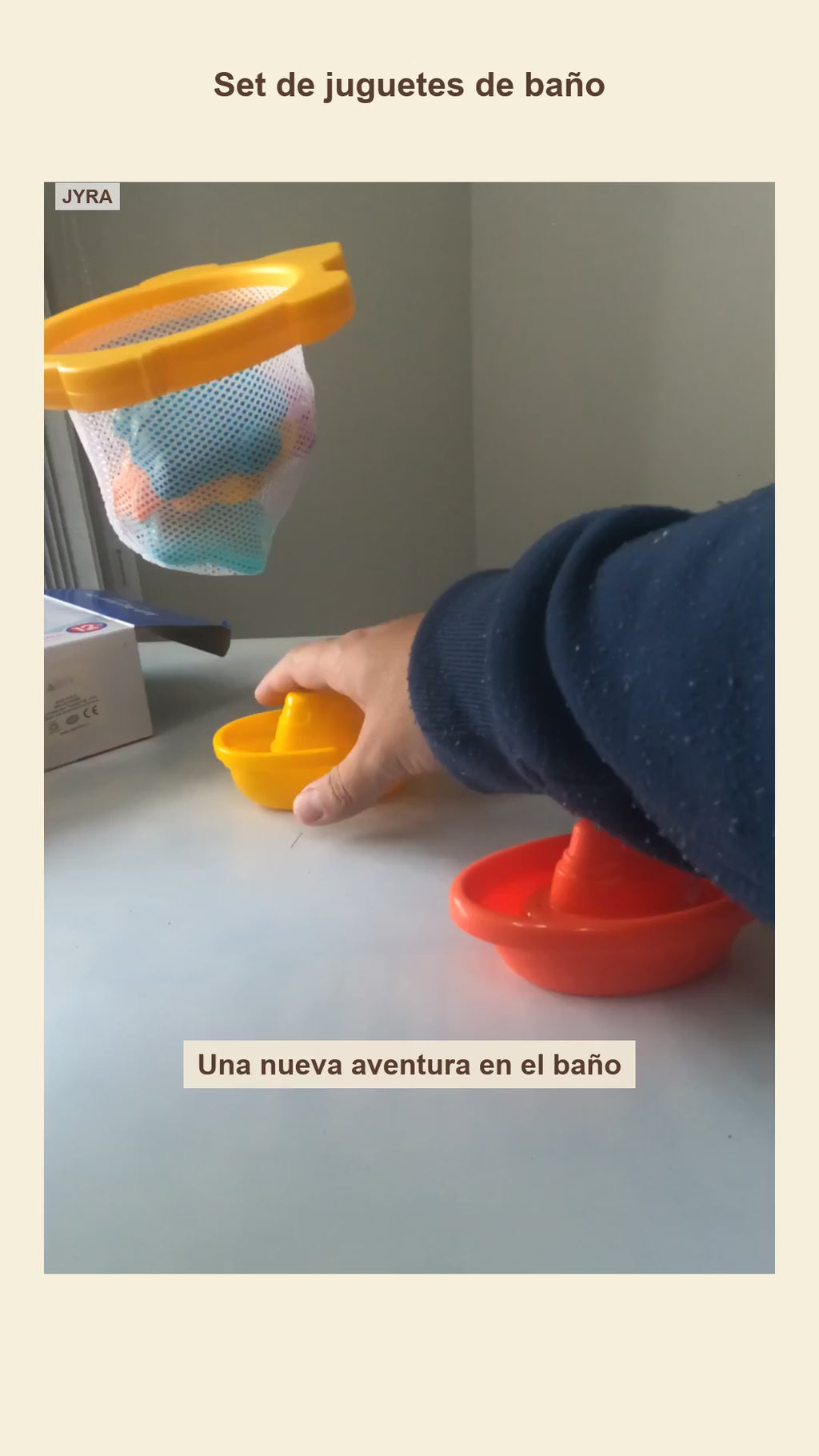 Set Juguetes de Baño para Bebé con Red y Botes