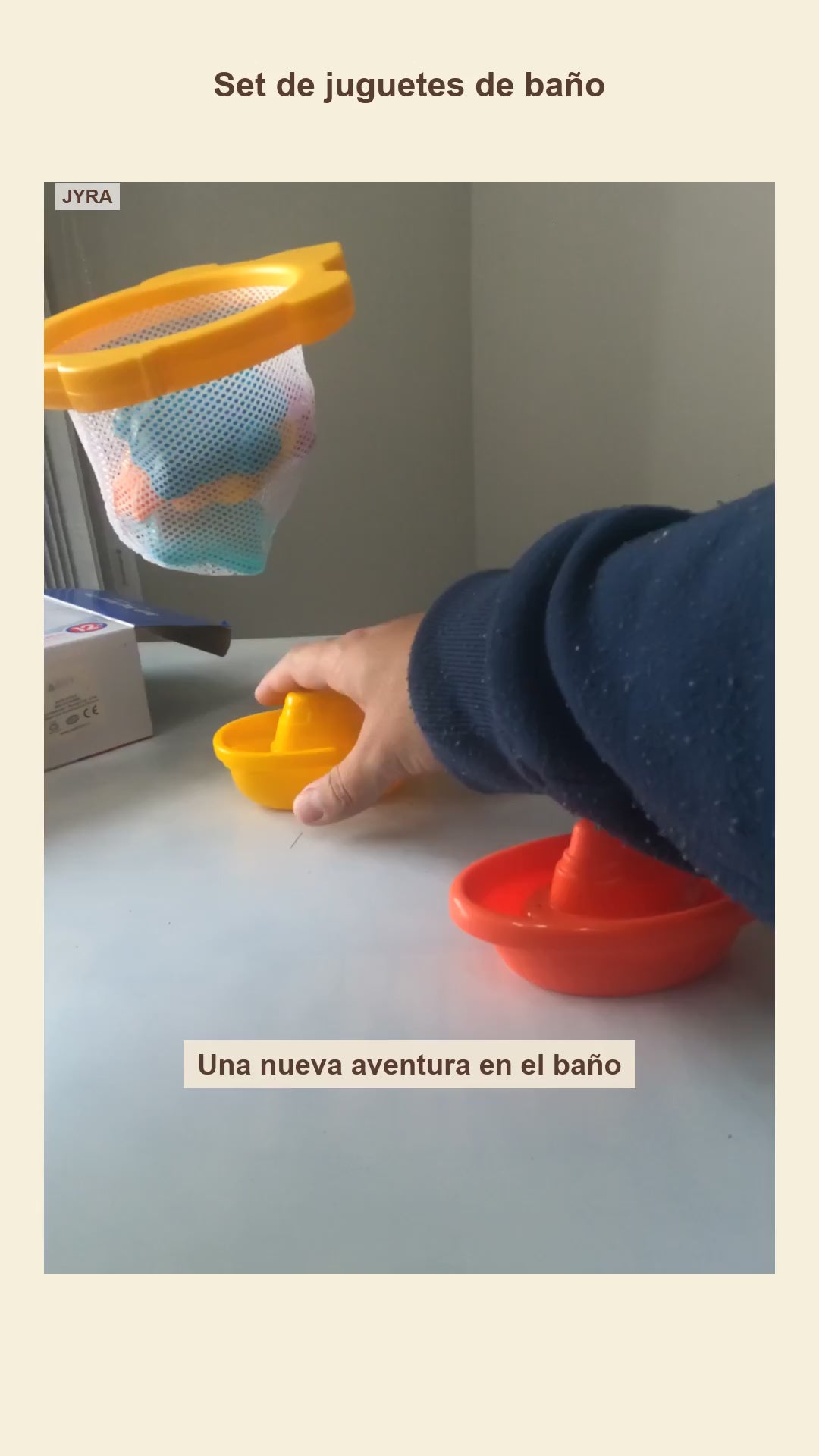 Set Juguetes de Baño para Bebé con Red y Botes