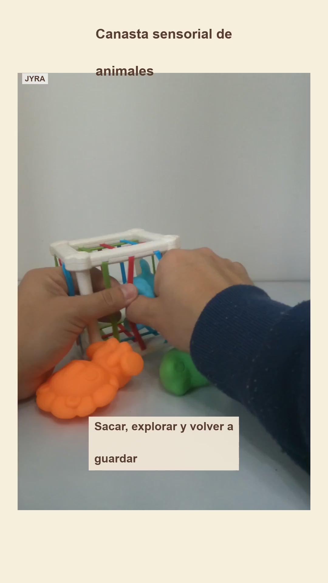 Cubo Sensorial Montessori con Elásticos y Animales